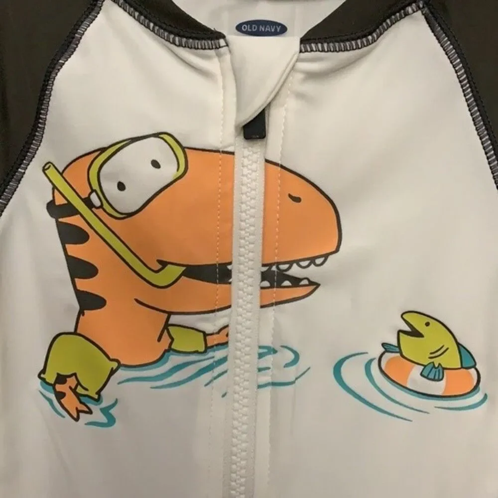 Zip-Front Rashguard One-Piece Swimsuit for Baby